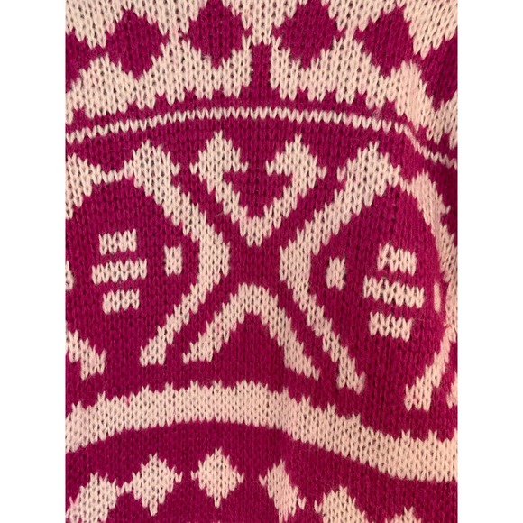 Forever 21 Pink + White Fair Isle Knit Cardigan Sweater — Women's XS X-Small EUC - Picture 11 of 15